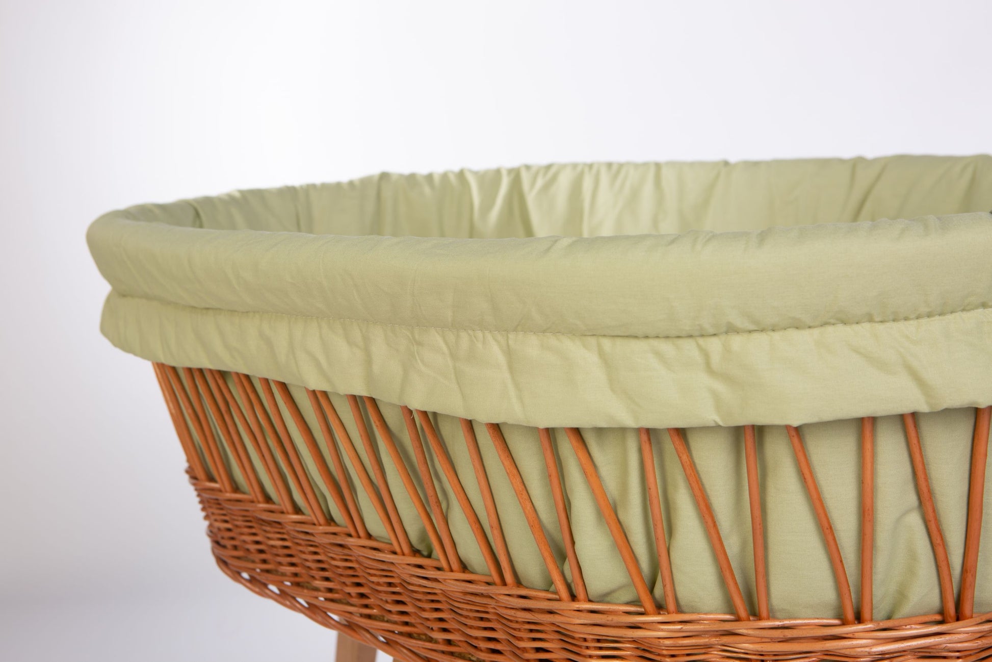 Cream cotton padded liner for Stubenwagen with gathered elastic top edge. - Mionido - Stubenwagenpolster (Baumwolle)