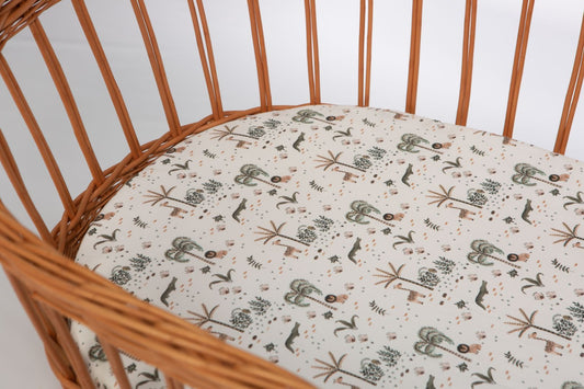 Baby-Spannbettlaken aus Bio-Baumwolle (oval)