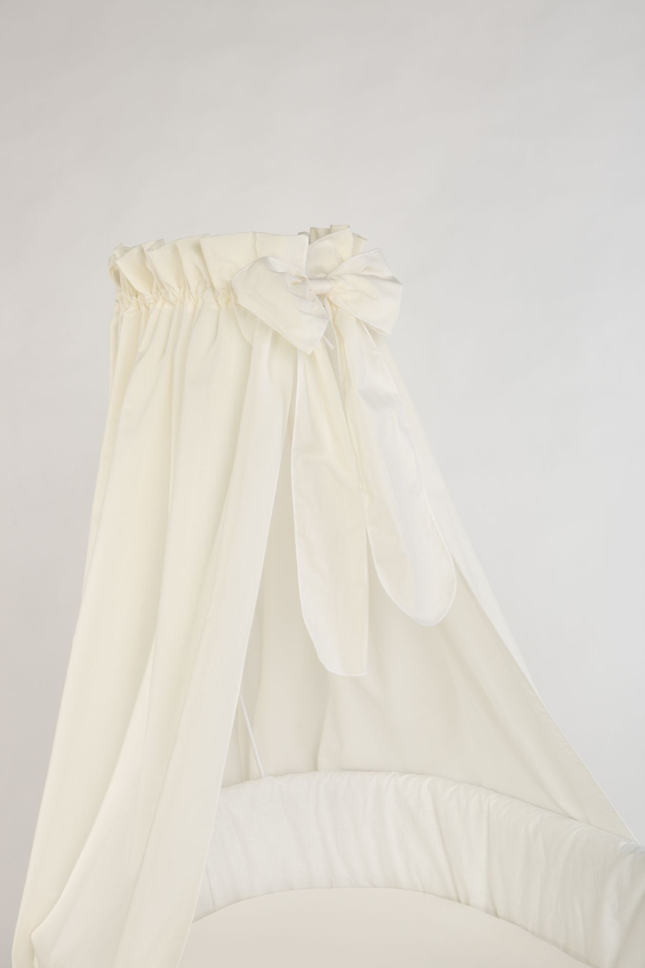 Cream fabric canopy with decorative bow for Stubenwagen Maxi nursery bassinet. - Mionido - Stubenwagen Maxi (natur)
