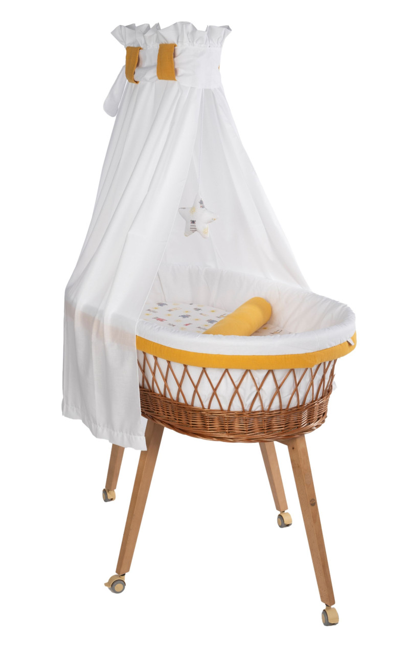 Babybett Lounge natur Collection Pyjamabär, Musselin curry