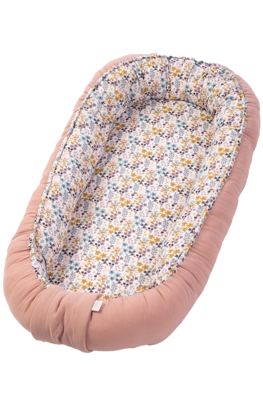 Babynest Bunter blumengarten rosa